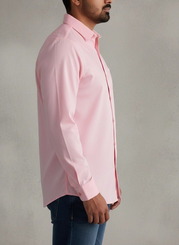 Men's Light Pink Full Sleeve Formal & Casual Shirt view 3