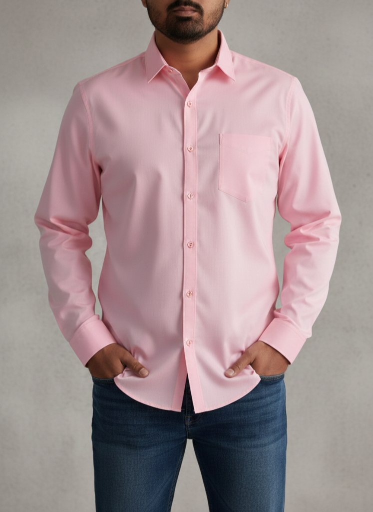 Men's Light Pink Full Sleeve Formal & Casual Shirt view 5