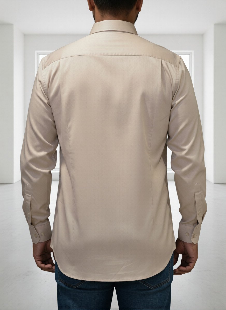 Men's Light Beige Full Sleeve Formal & Casual Shirt view 3