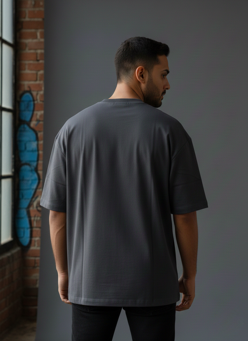 Men's Dark Grey Oversized Jumpman Graphic T-Shirt view 3