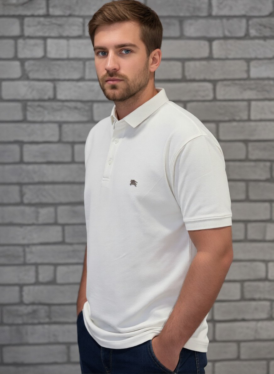 Men's Off-White Classic Cotton Polo T-Shirt view 3